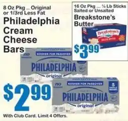 SuperFresh Philadelphia cream cheese bars offer