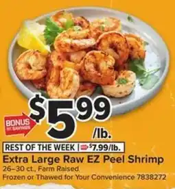 Giant Food Extra Large Raw EZ Peel Shrimp offer