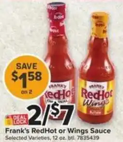 Giant Food Frank's RedHot or Wings Sauce offer