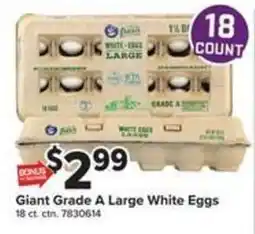 Giant Food Giant Grade A Large White Eggs offer