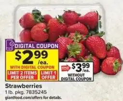 Giant Food Strawberries offer