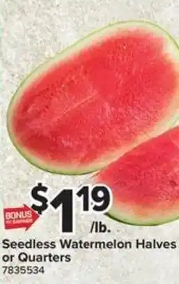 Giant Food Seedless Watermelon Halves or Quarters offer