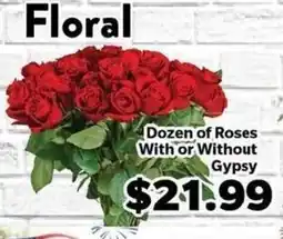 Living Fresh Market Floral Dozen of Roses With or Without Gypsy offer