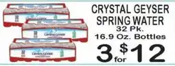 Foodland Crystal Geyser spring water offer