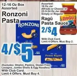 SuperFresh Ronzoni Pasta offer