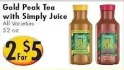 Ideal Food Basket Gold Peak Tea with Simply Juice offer