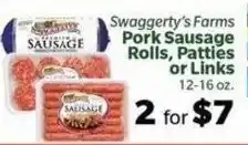 Living Fresh Market Swaggerty's Farms pork sausage rolls, patties or links offer