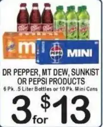 Foodland Dr Pepper, Mt Dew, Sunkist or Pepsi Products offer