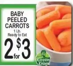 Foodland Green Giant baby peeled carrots offer