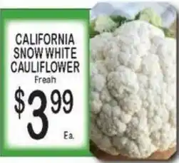 Foodland California snow white cauliflower offer