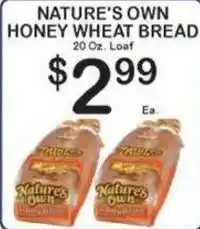 Foodland Nature's Own Honey Wheat Bread offer