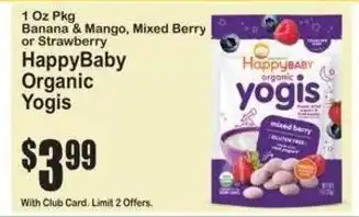 SuperFresh HappyBaby Organic Yogis offer