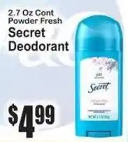 SuperFresh Secret deodorant offer