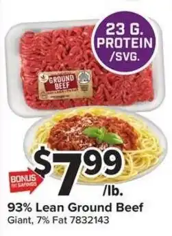 Giant Food Giant 93% Lean Ground Beef offer