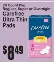 SuperFresh Carefree ultra thin pads offer