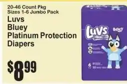 SuperFresh Luvs Bluey Platinum Protection Diapers offer