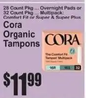 SuperFresh Cora organic tampons offer