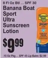 SuperFresh Banana Boat Sport Ultra Sunscreen Lotion offer