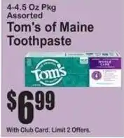SuperFresh Tom's of Maine Toothpaste offer