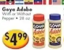 Ideal Food Basket Goya adobo with or without pepper offer