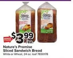 Giant Food Nature's Promise Sliced Sandwich Bread offer