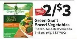 Giant Food Green Giant boxed vegetables offer