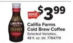 Giant Food Califia Farms Cold Brew Coffee offer