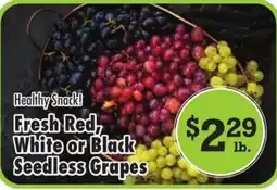 Superlo Foods Fresh Red, White or Black Seedless Grapes offer