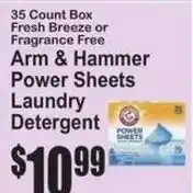 SuperFresh Arm & Hammer Power Sheets Laundry Detergent offer