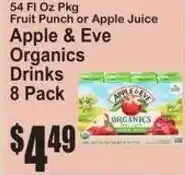 SuperFresh Apple & Eve Organics Drinks offer