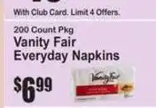 SuperFresh Vanity Fair Everyday Napkins offer