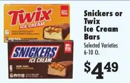 Superlo Foods Snickers or Twix Ice Cream Bars offer