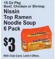 SuperFresh Nissin Top Ramen Noodle Soup offer