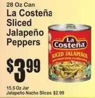 SuperFresh La Costeña sliced jalapeño peppers offer