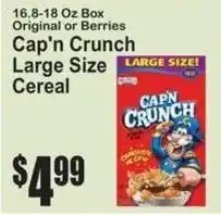 SuperFresh Cap'n Crunch Cereal offer