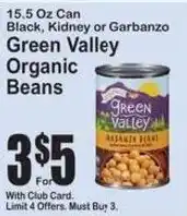 SuperFresh Green Valley organic beans offer