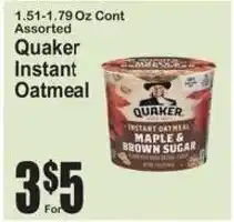 SuperFresh Quaker instant oatmeal offer