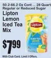 SuperFresh Lipton lemon iced tea mix offer