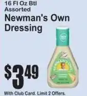 SuperFresh Newman's Own Dressing offer