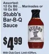 SuperFresh Stubb's Bar-B-Q Sauce offer