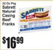 SuperFresh Sabrett natural beef franks offer