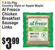 SuperFresh Al Fresco chicken breakfast sausage links offer