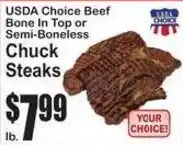 SuperFresh Usda choice beef chuck steaks offer