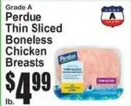 SuperFresh Perdue thin sliced boneless chicken breasts offer