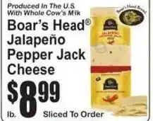 SuperFresh Boar's Head Jalapeño Pepper Jack Cheese offer