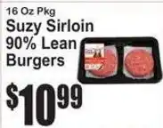 SuperFresh Suzy sirloin burgers offer