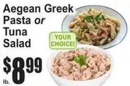 SuperFresh Aegean Greek Pasta or Tuna Salad offer