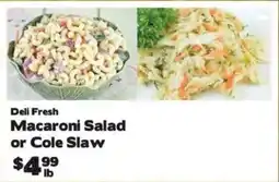 Crosby's Marketplace Deli Fresh Macaroni Salad or Cole Slaw offer