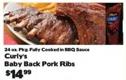 Crosby's Marketplace Curly's baby back pork ribs offer