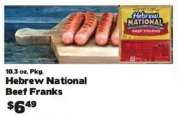 Crosby's Marketplace Hebrew national beef franks offer